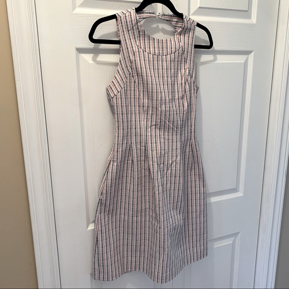 Red, White, and Blue Sleeveless Fitted Shift Dress - Picture 1 of 7